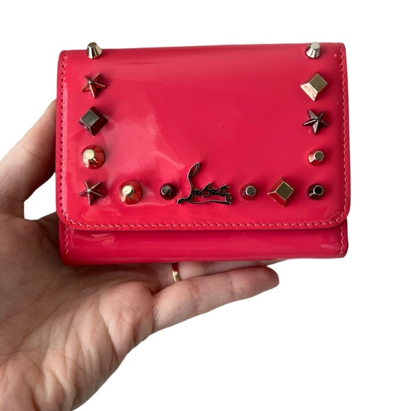 Christian Louboutin Patent Macaron Wallet w/COA, Dusty & Box: All Sales Final - Picture 2 of 8